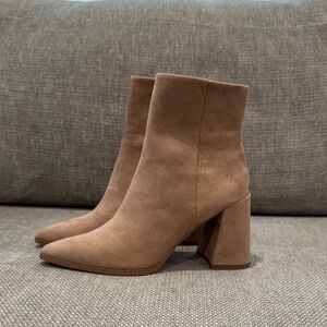 Steven by Steve Madden Taupe Suede Ankle Boots